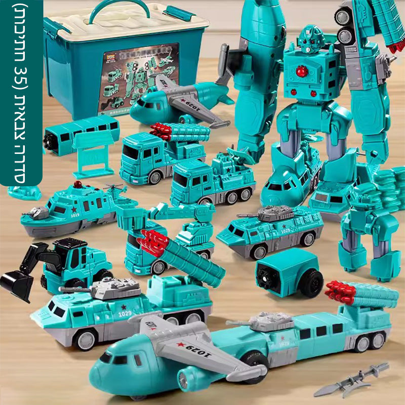 Magnetyczny samochód budowlany 2w1 – zestaw do składania