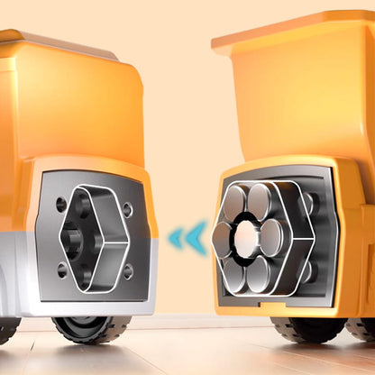 Magnetyczny samochód budowlany 2w1 – zestaw do składania