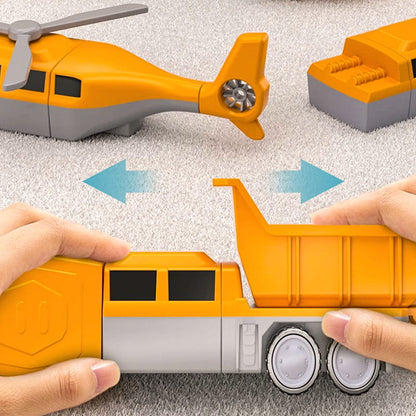 Magnetyczny samochód budowlany 2w1 – zestaw do składania