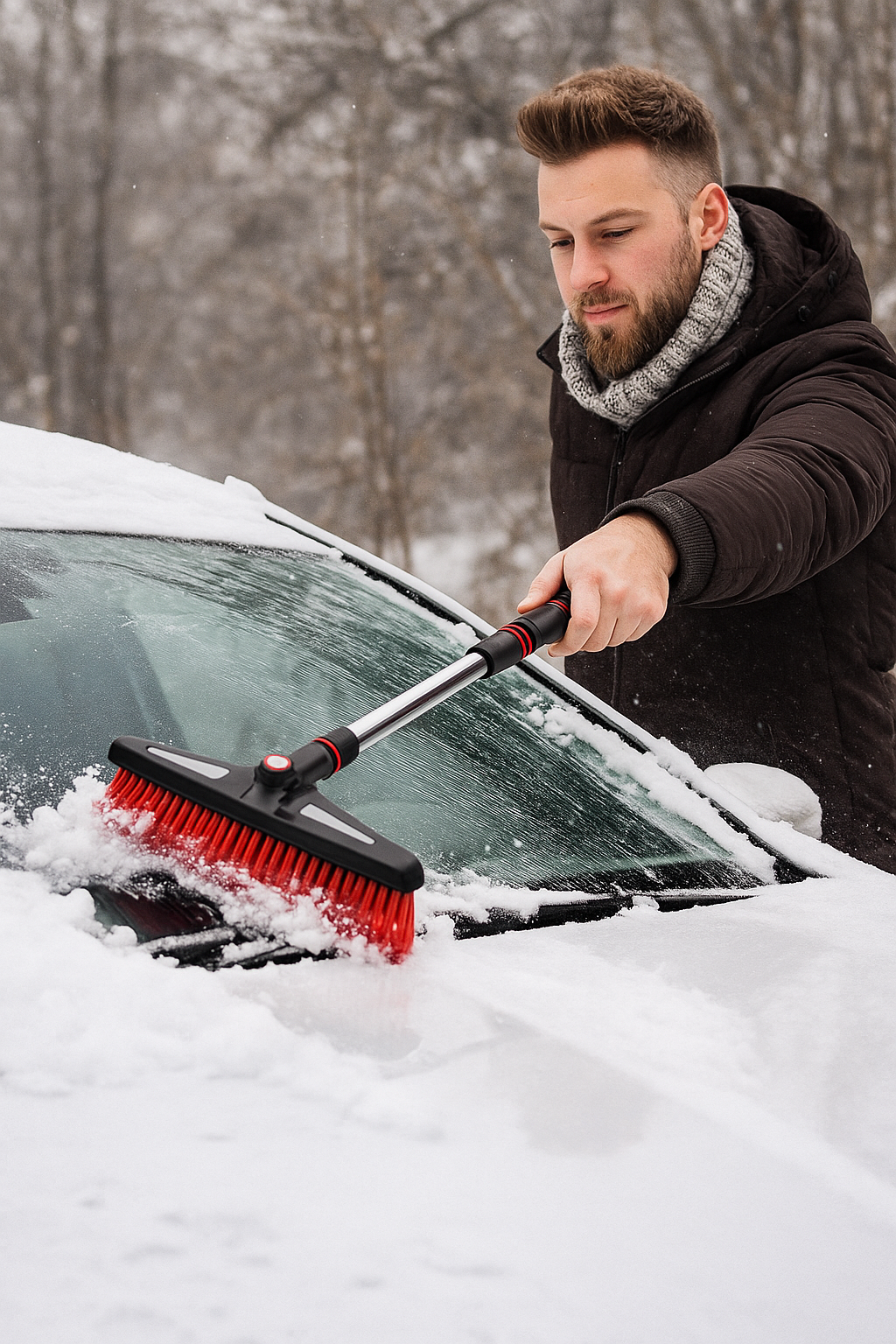 Regulowana Premium Skrobaczka z Szczotką do Śniegu